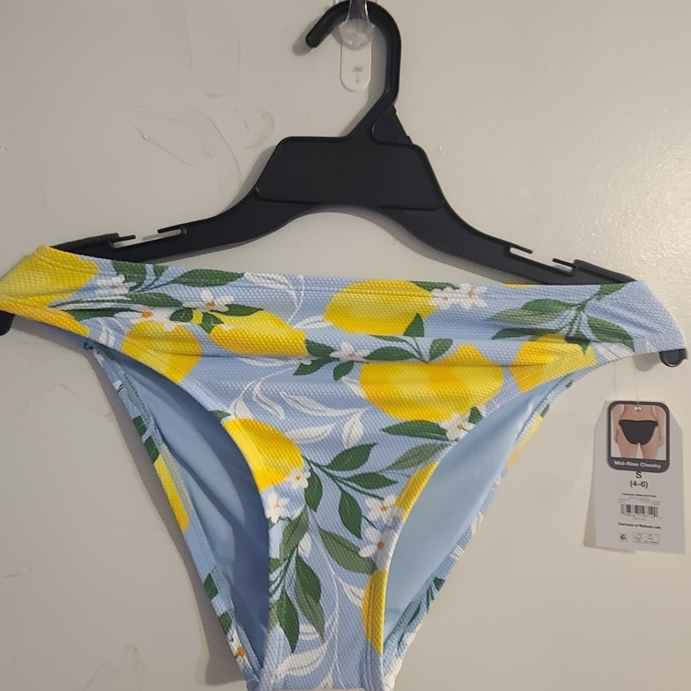 Time and Tru Blue and Yellow Bikini Bottom